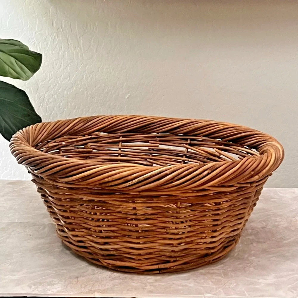 Handwoven Willow Basket Brown 18.5